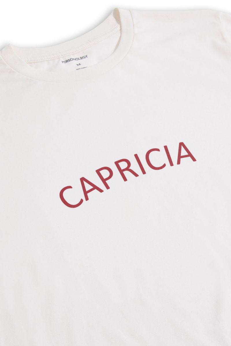 Off White Soft Fabric Capricia Design Short Sleeve Tee