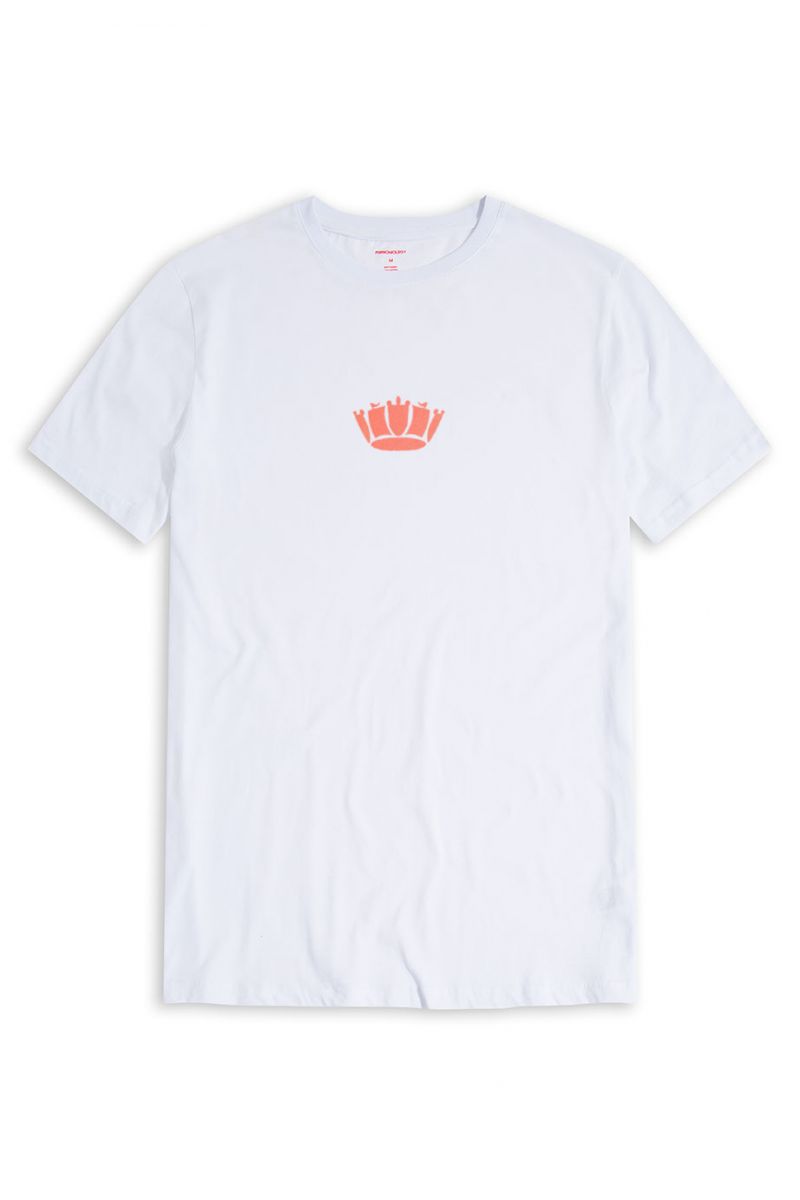 White Soft Fabric Charles Tee Polo Design Short Sleeve Tee