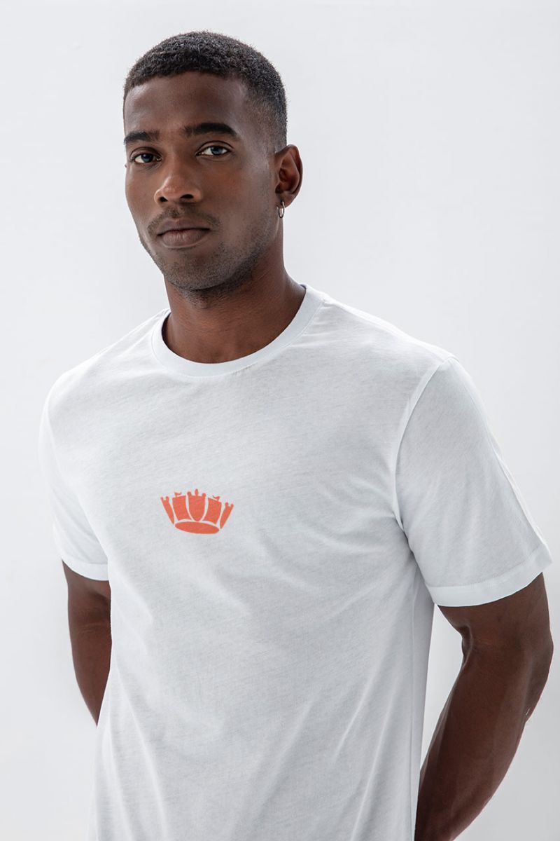 White Soft Fabric Charles Tee Polo Design Short Sleeve Tee