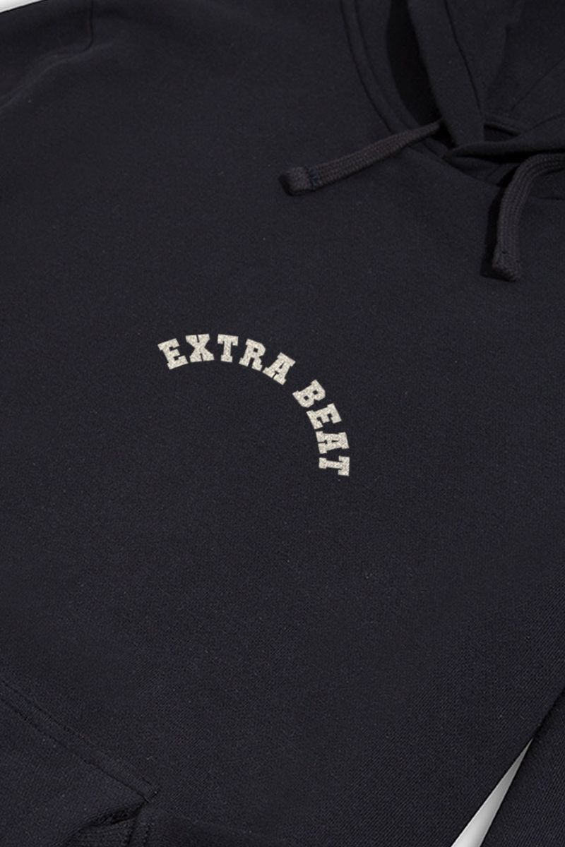 Black Premium Cotton Extra Beat Design Pullover Hoodie