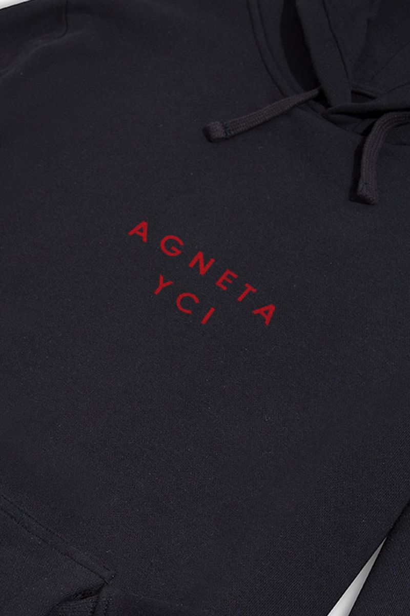 Black Premium Cotton Agneta YCI Design Pullover Hoodie