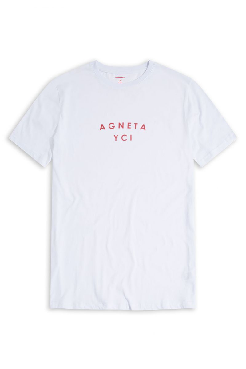 White Soft Fabric Agneta YCI Design Short Sleeve Tee