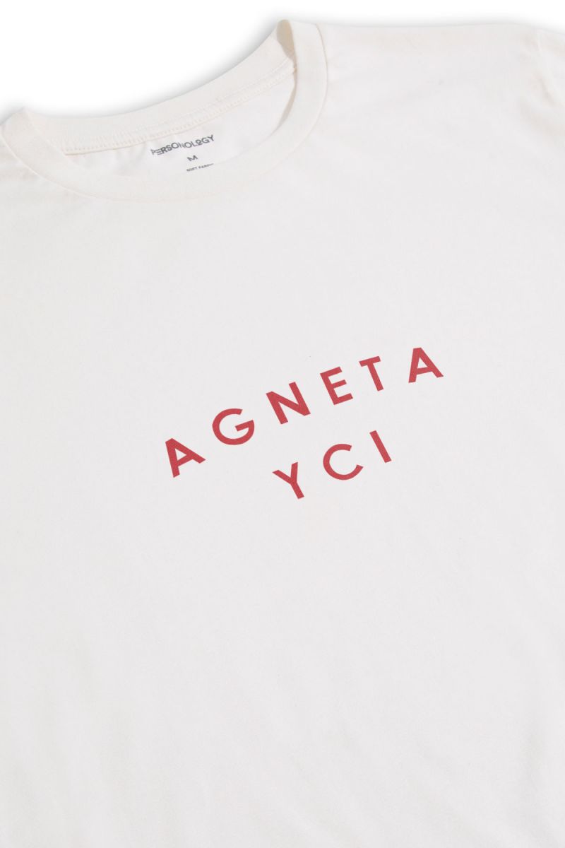 Off White Soft Fabric Agneta YCI Design Short Sleeve Tee