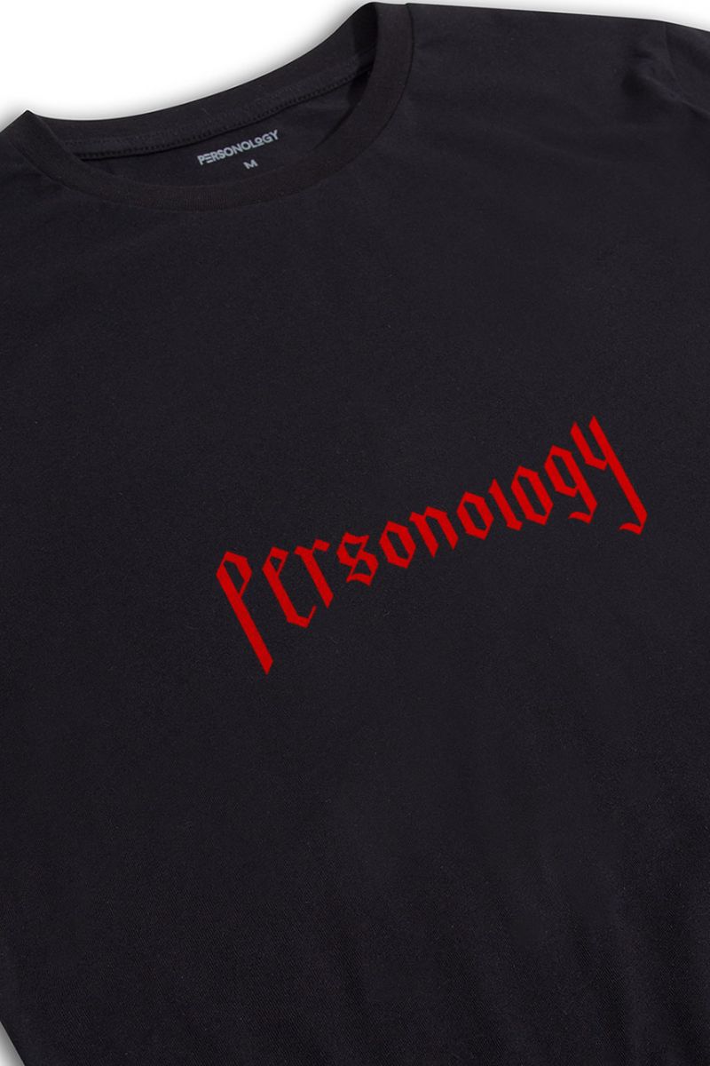 Black Soft Fabric Personology Design Short Sleeve Tee