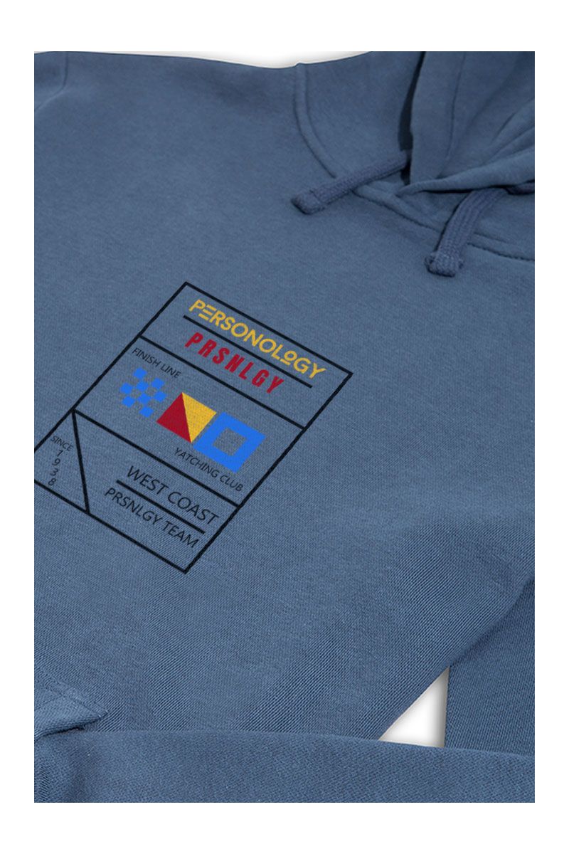 Navy Premium Cotton Yatching Design Pullover Hoodie