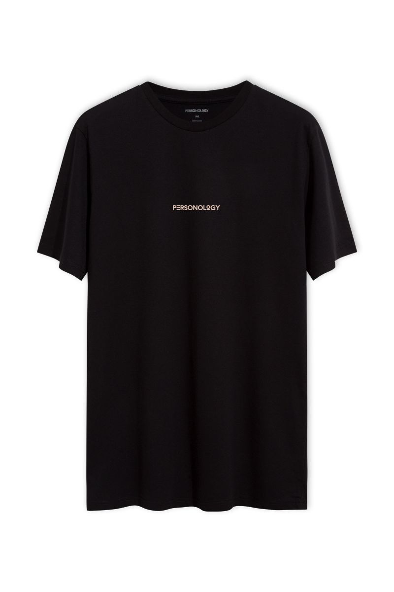 Black Soft Fabric Personology Design Short Sleeve Tee