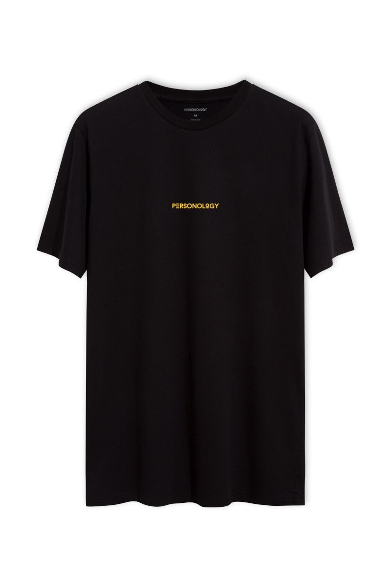 Black Soft Fabric Personology Design Short Sleeve Tee