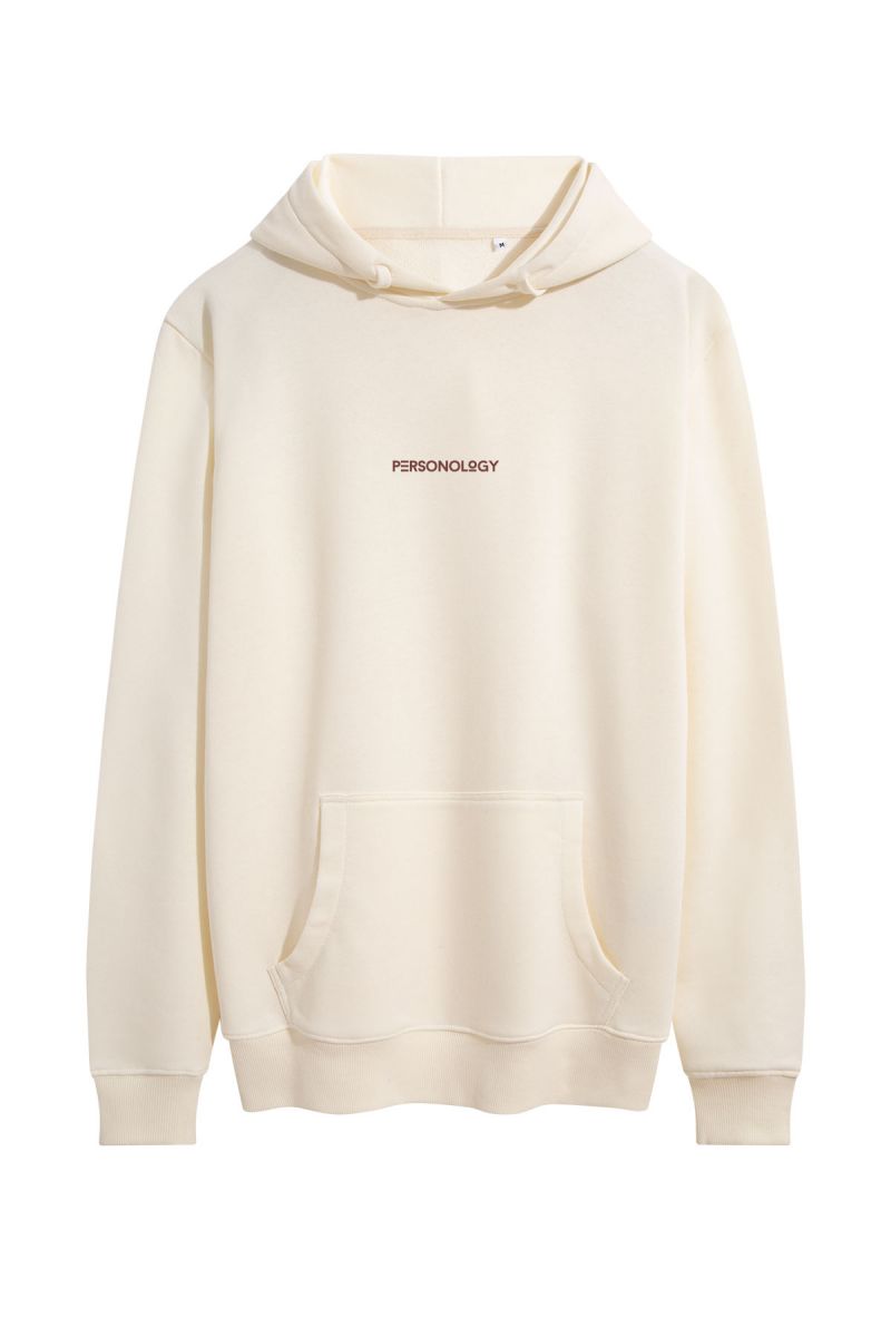 Ecru Premium Cotton Personology Design Pullover Hoodie