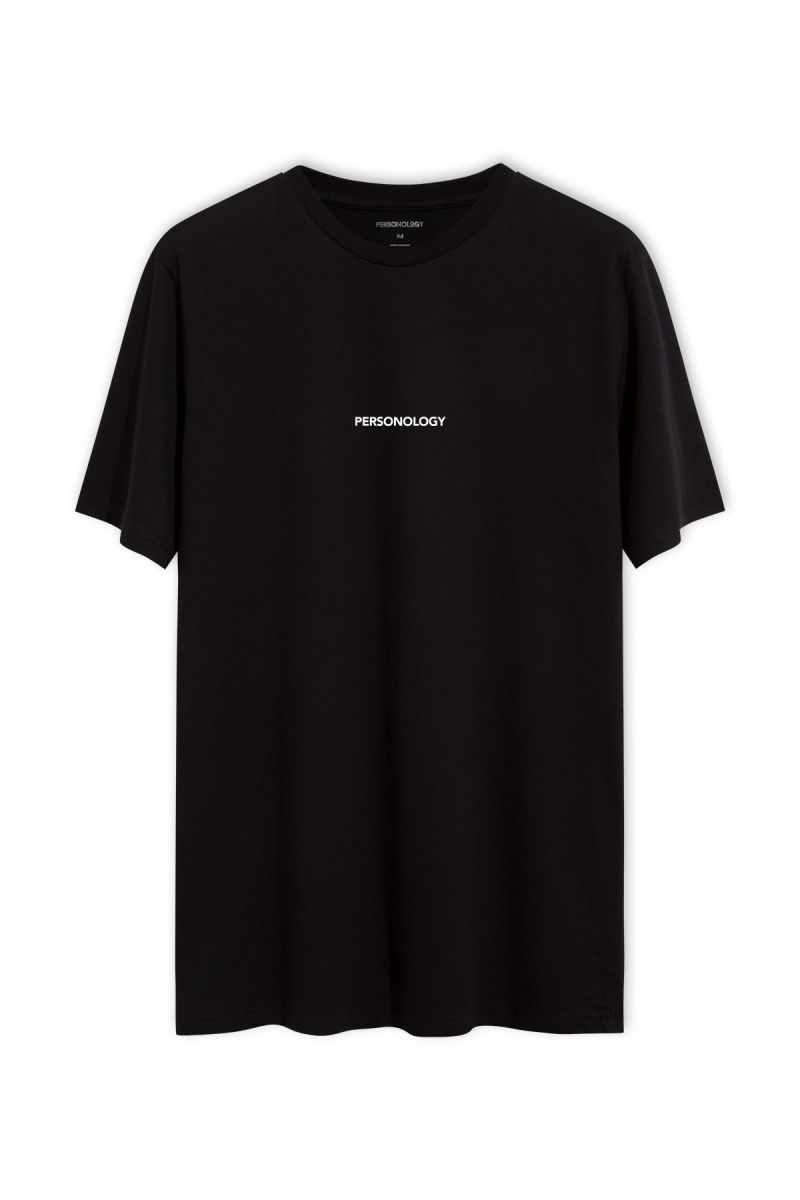 Black Soft Fabric Personology Design Short Sleeve Tee