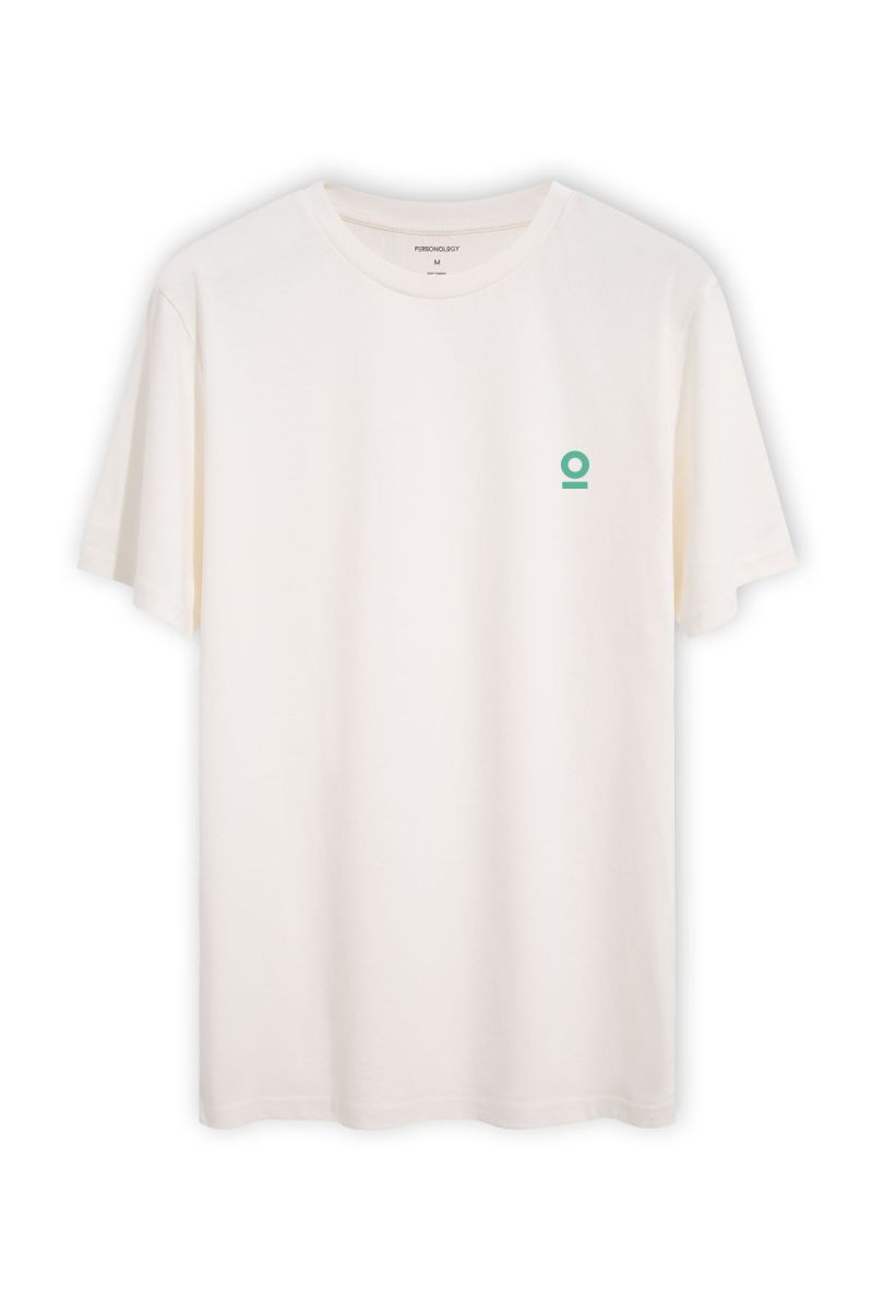 Off White Soft Fabric Personology Design Short Sleeve Tee