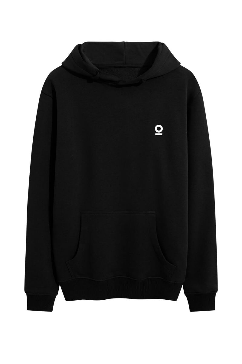 Black Premium Cotton Personology Design Pullover Hoodie