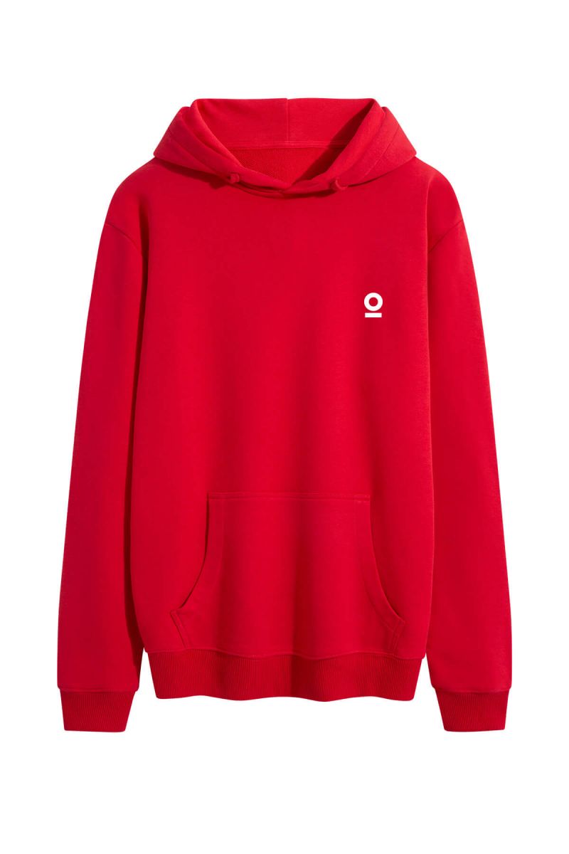 Red Premium Cotton Personology Design Pullover Hoodie