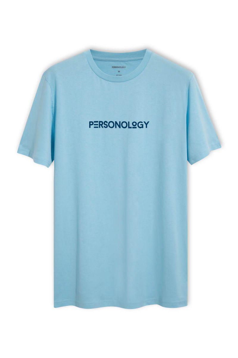 Blue Soft Fabric Personology Design Short Sleeve Tee