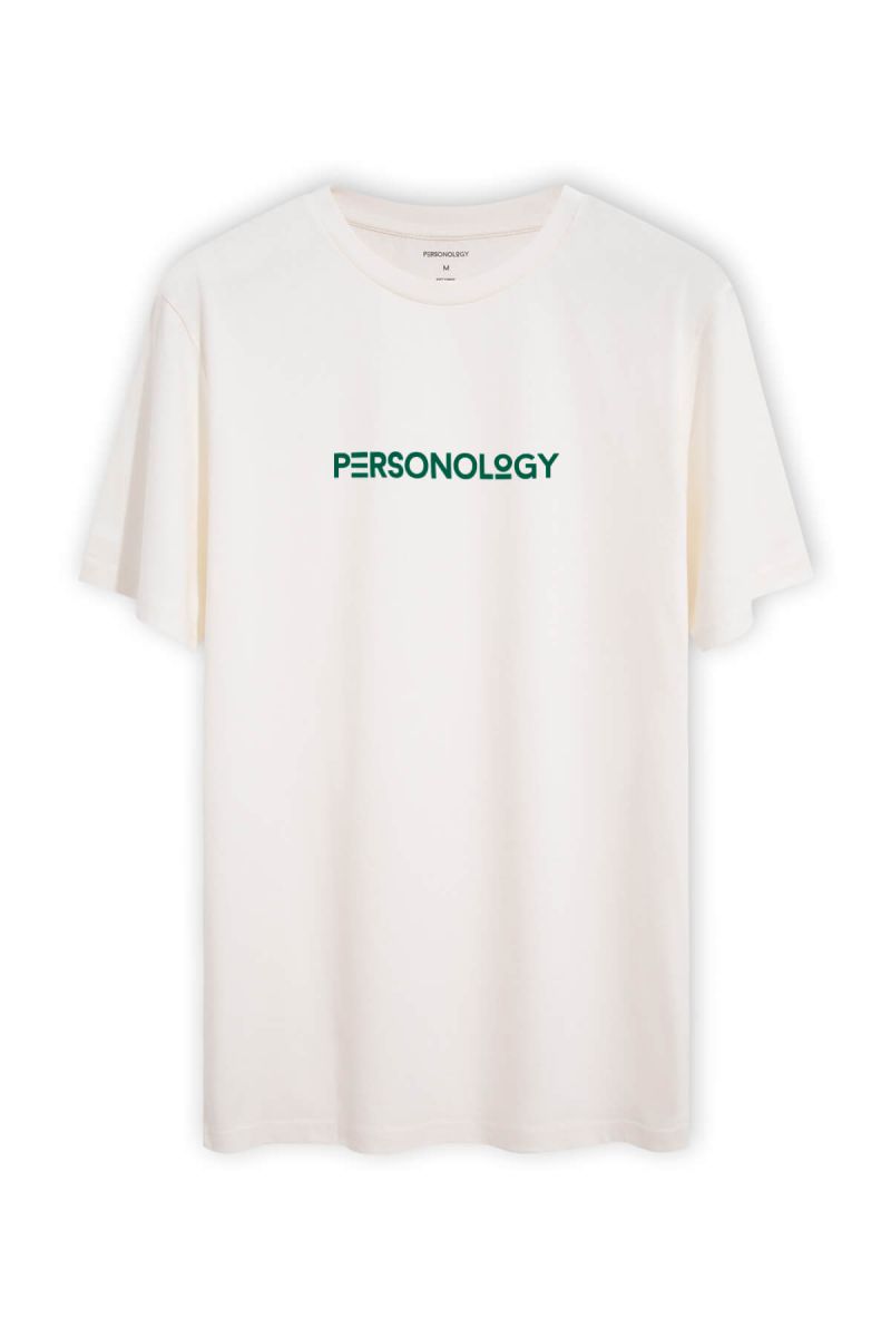 Off White Soft Fabric Personology Design Short Sleeve Tee