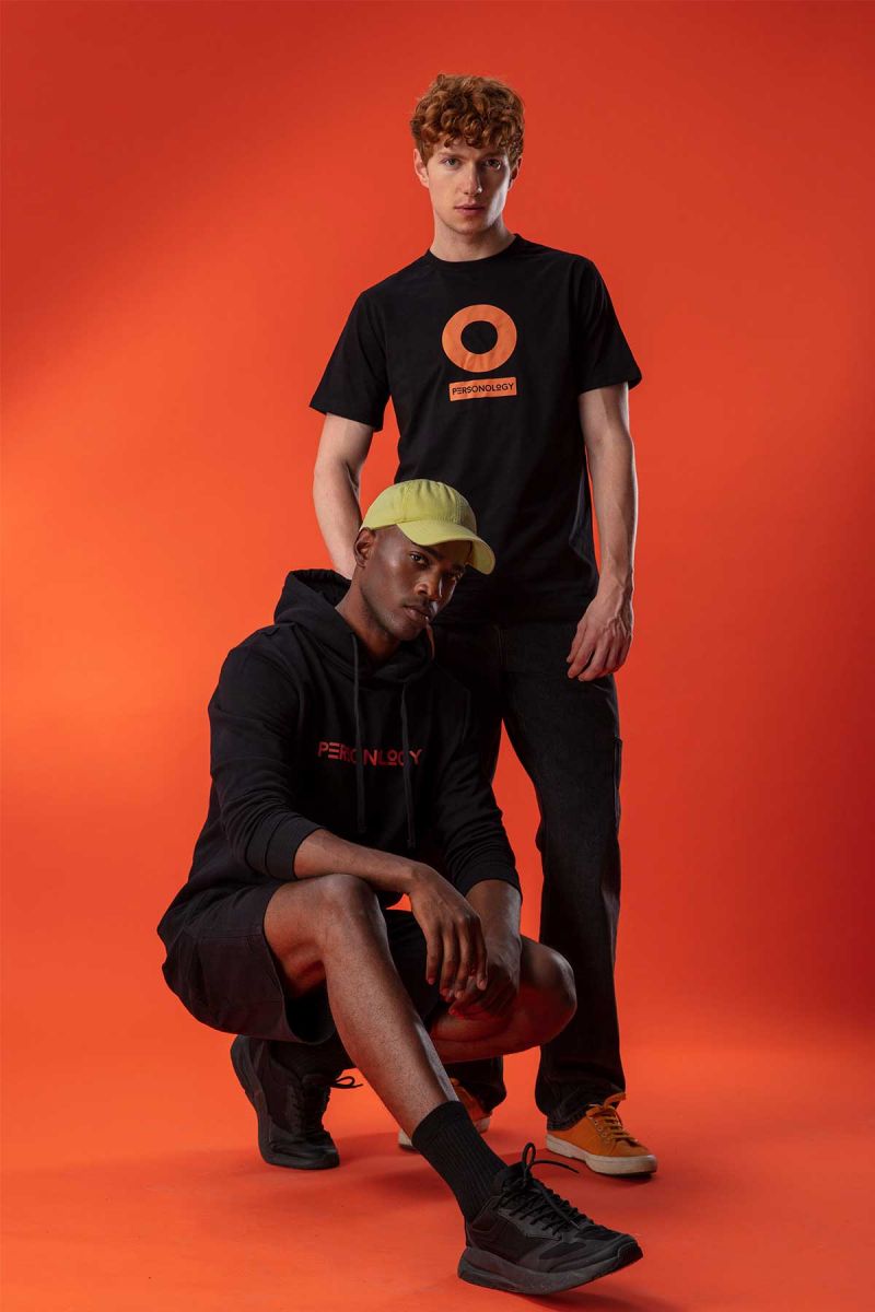 Black Premium Cotton Personology Design Pullover Hoodie