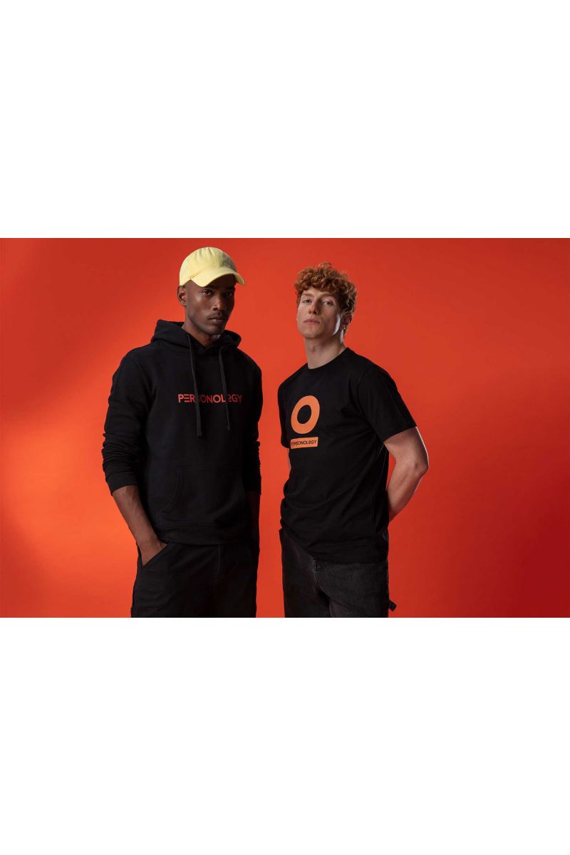 Black Premium Cotton Personology Design Pullover Hoodie