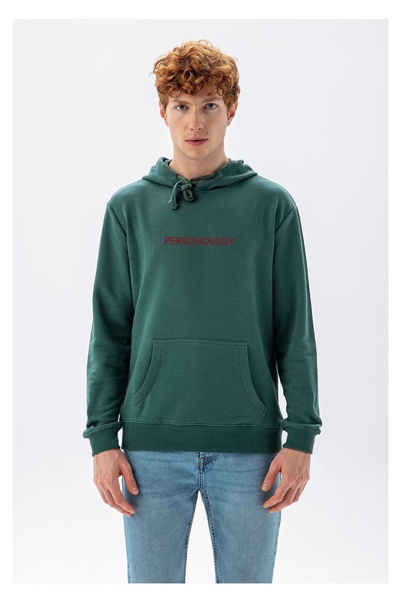 Green Premium Cotton Personology Design Pullover Hoodie