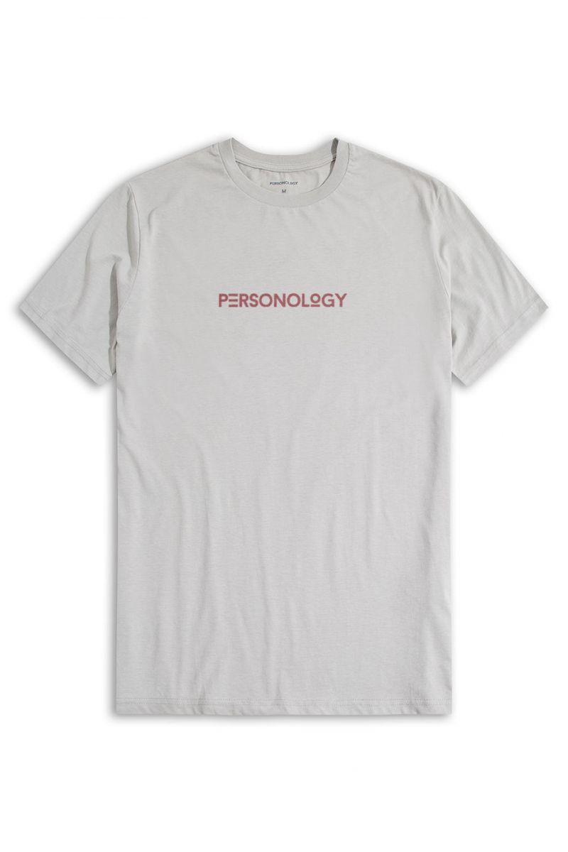 Grey Soft Fabric Personology Design Short Sleeve Tee