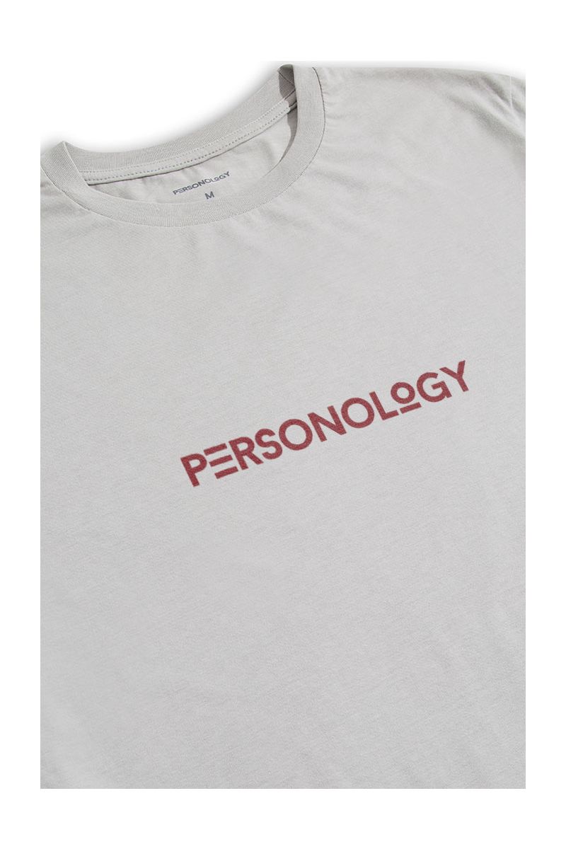 Grey Soft Fabric Personology Design Short Sleeve Tee