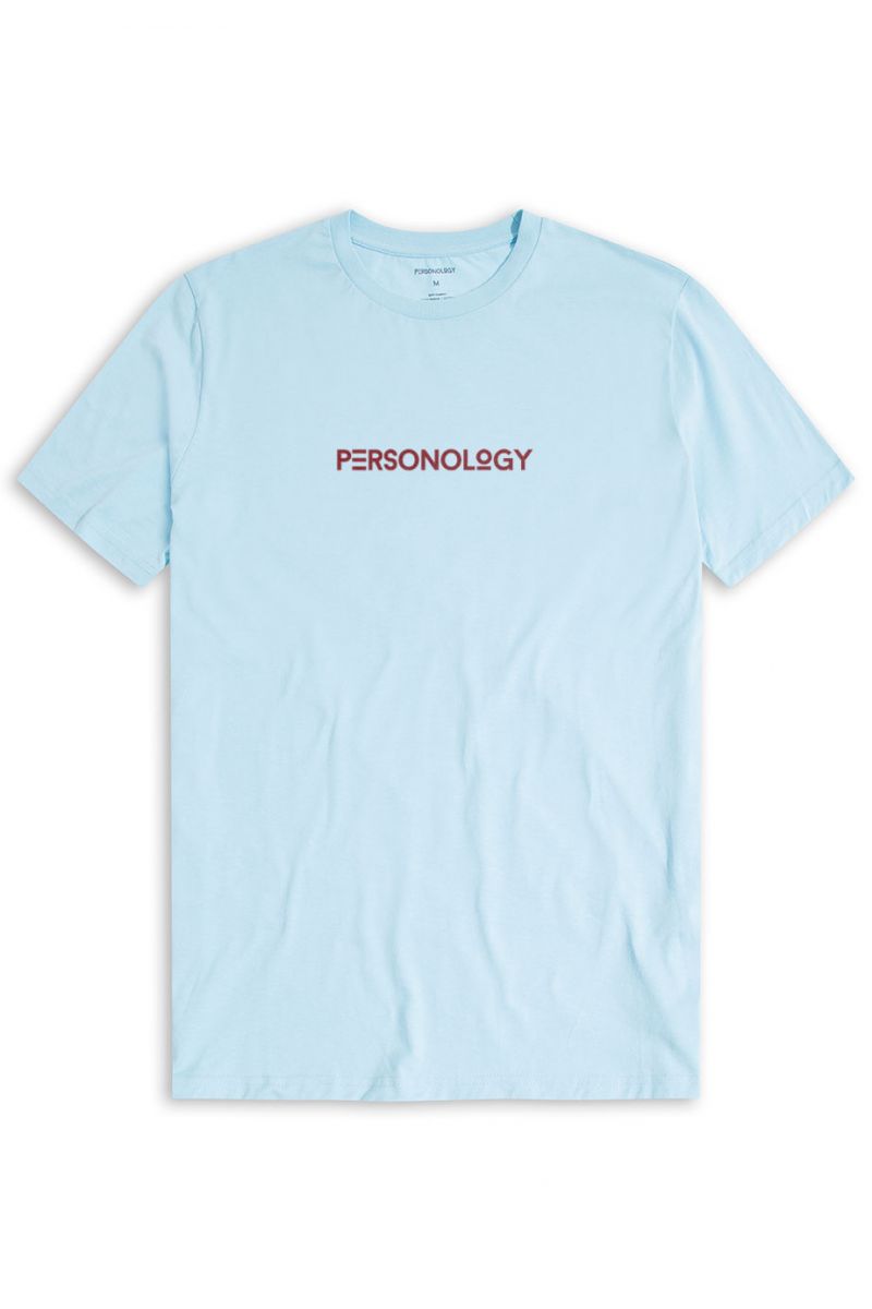 Blue Soft Fabric Personology Design Short Sleeve Tee