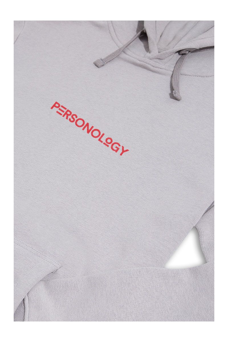 Grey Premium Cotton Personology Design Pullover Hoodie