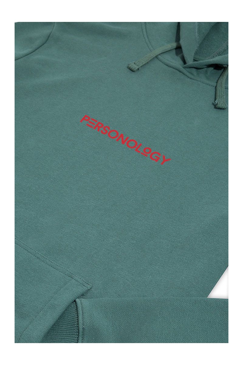 Green Premium Cotton Personology Design Pullover Hoodie