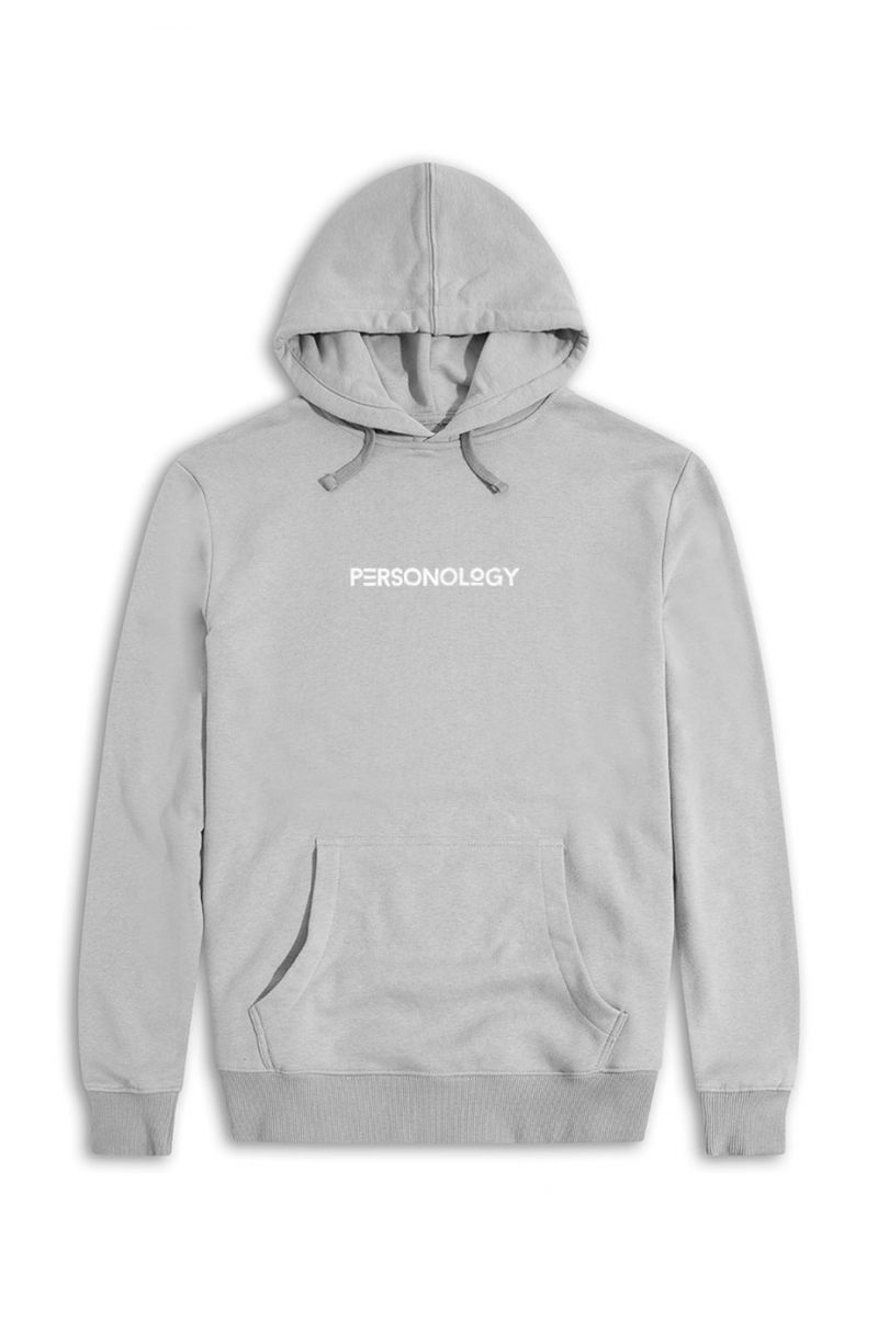 Grey Premium Cotton Personology Design Pullover Hoodie
