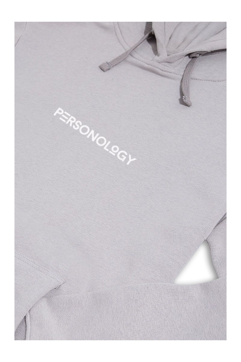 Grey Premium Cotton Personology Design Pullover Hoodie