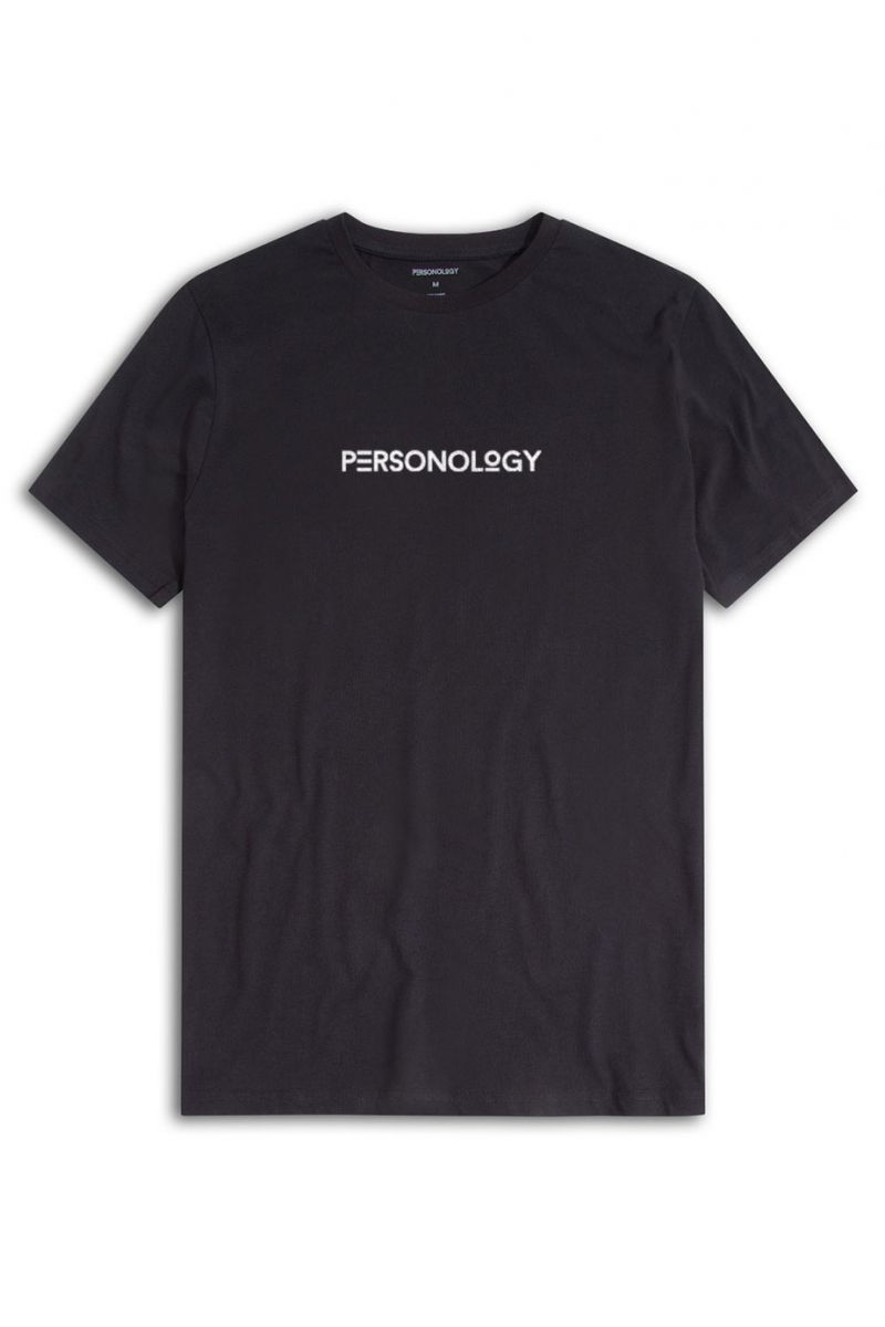 Black Soft Fabric Personology Design Short Sleeve Tee