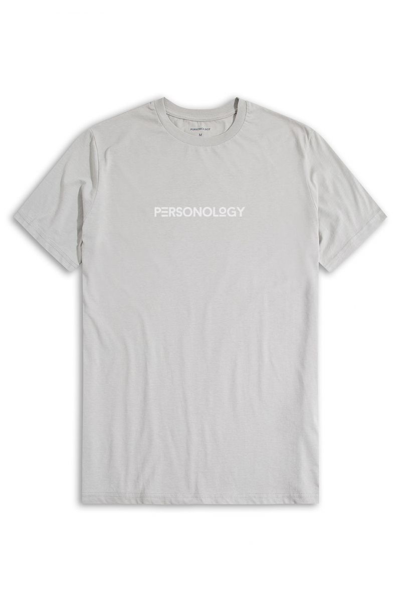 Grey Soft Fabric Personology Design Short Sleeve Tee