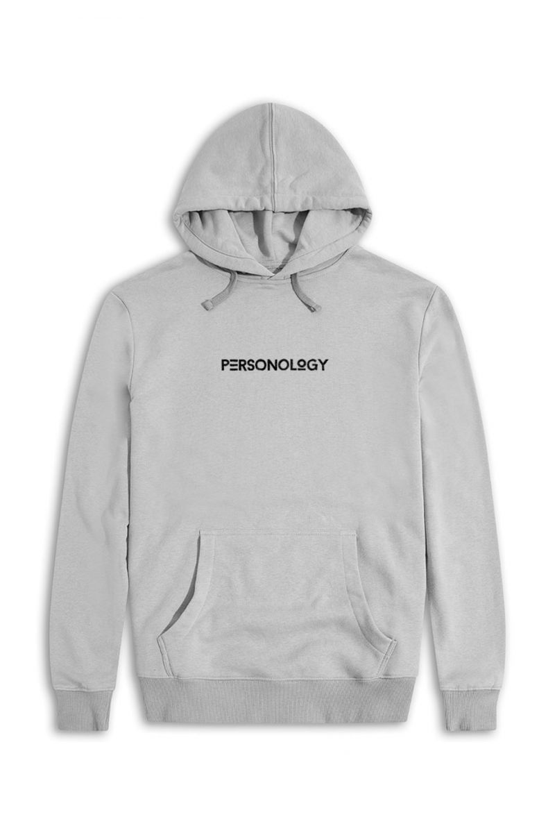Grey Premium Cotton Personology Design Pullover Hoodie