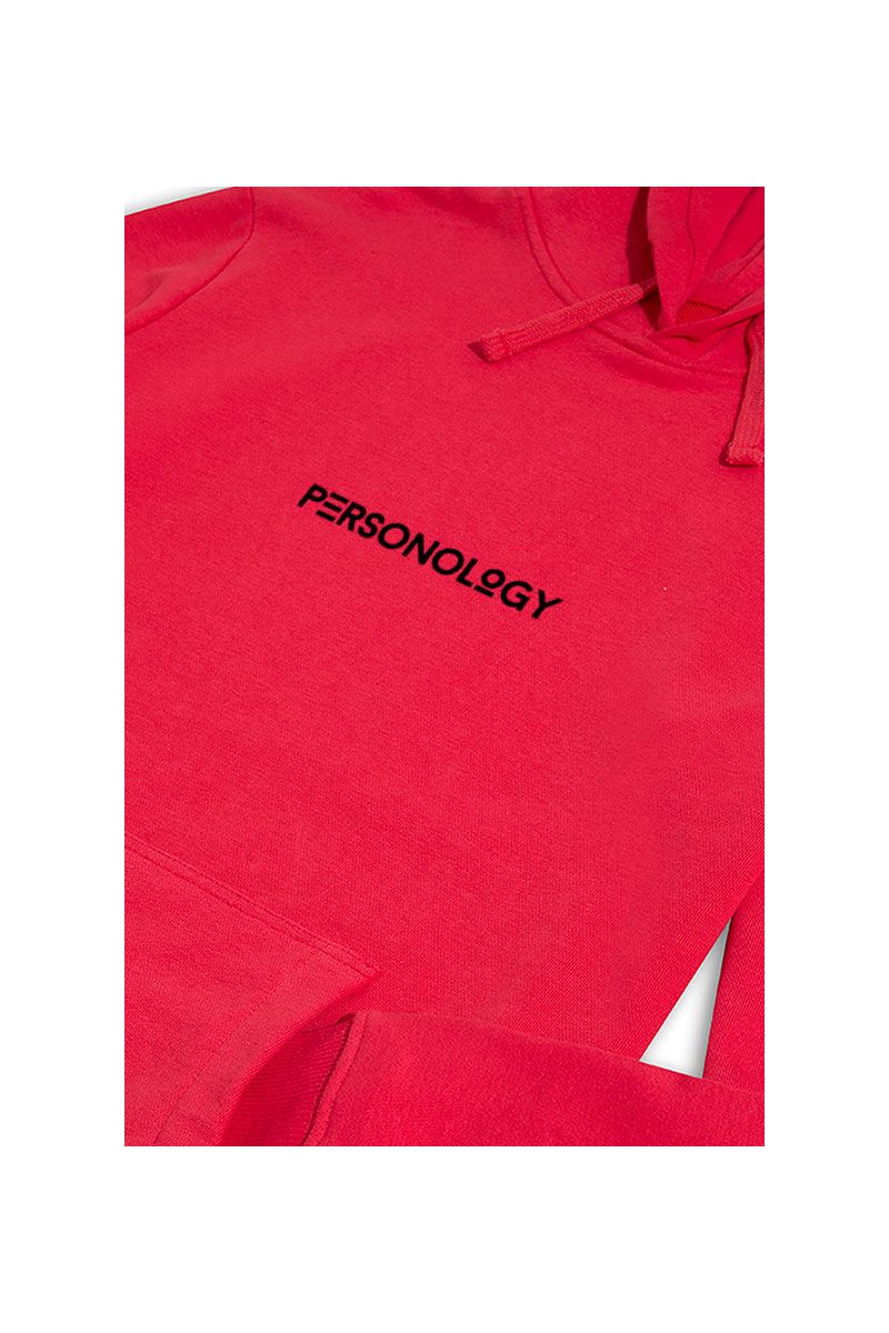 Red Premium Cotton Personology Design Pullover Hoodie