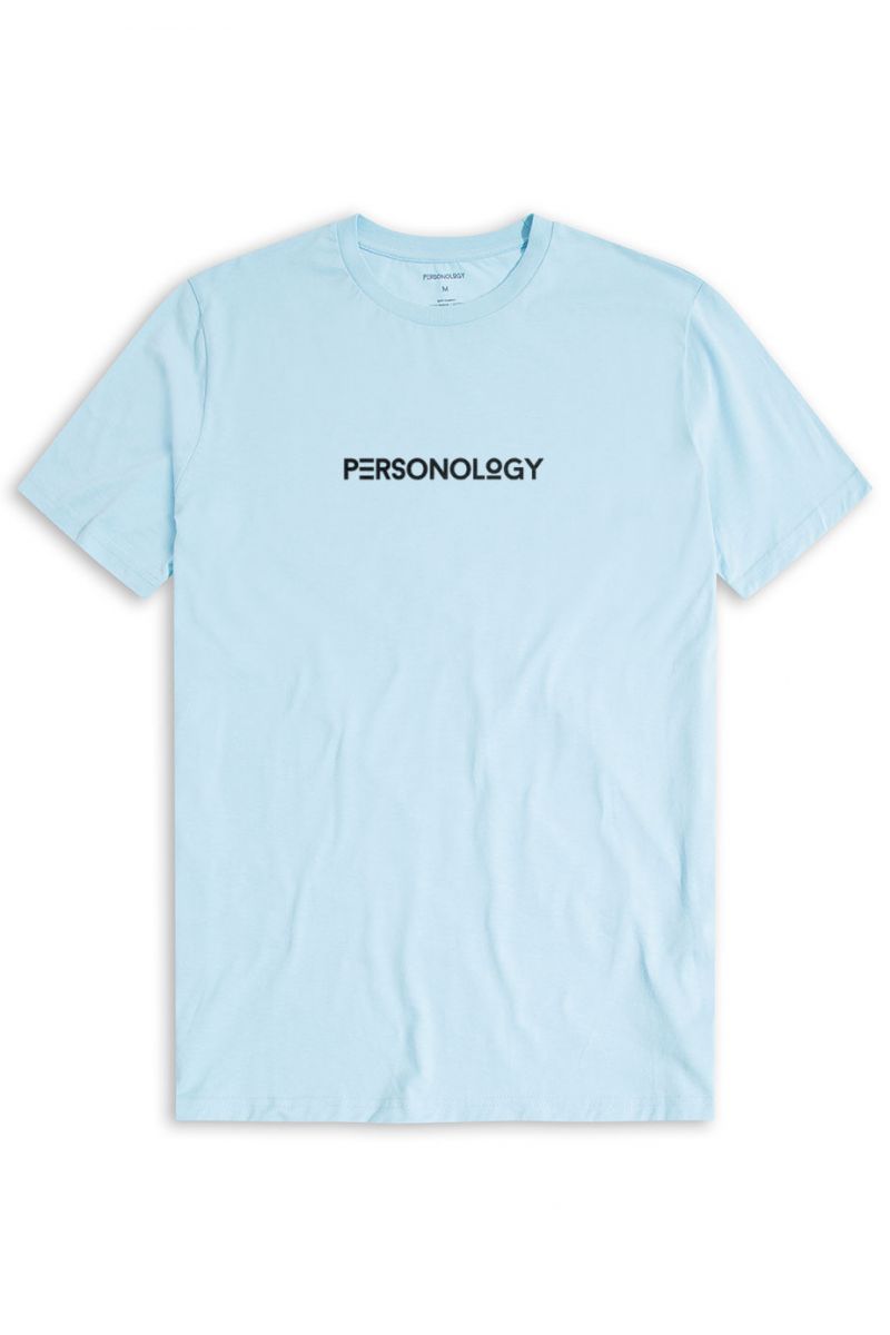 Blue Soft Fabric Personology Design Short Sleeve Tee