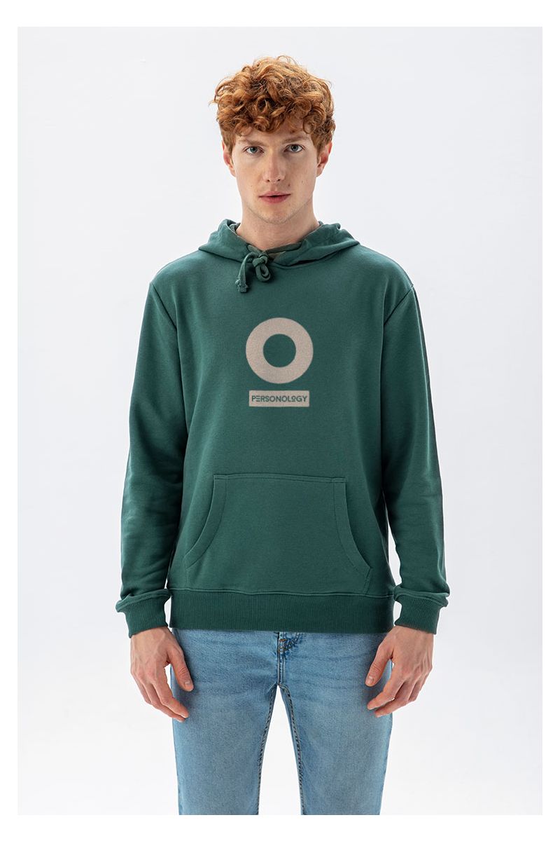 Green Premium Cotton Personology Design Pullover Hoodie