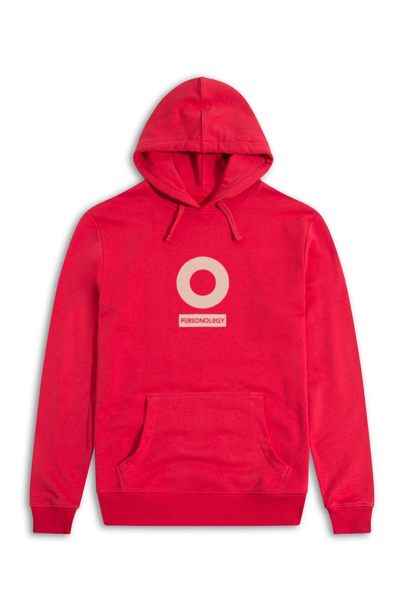 Red Premium Cotton Personology Design Pullover Hoodie