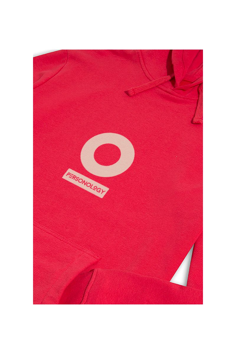 Red Premium Cotton Personology Design Pullover Hoodie