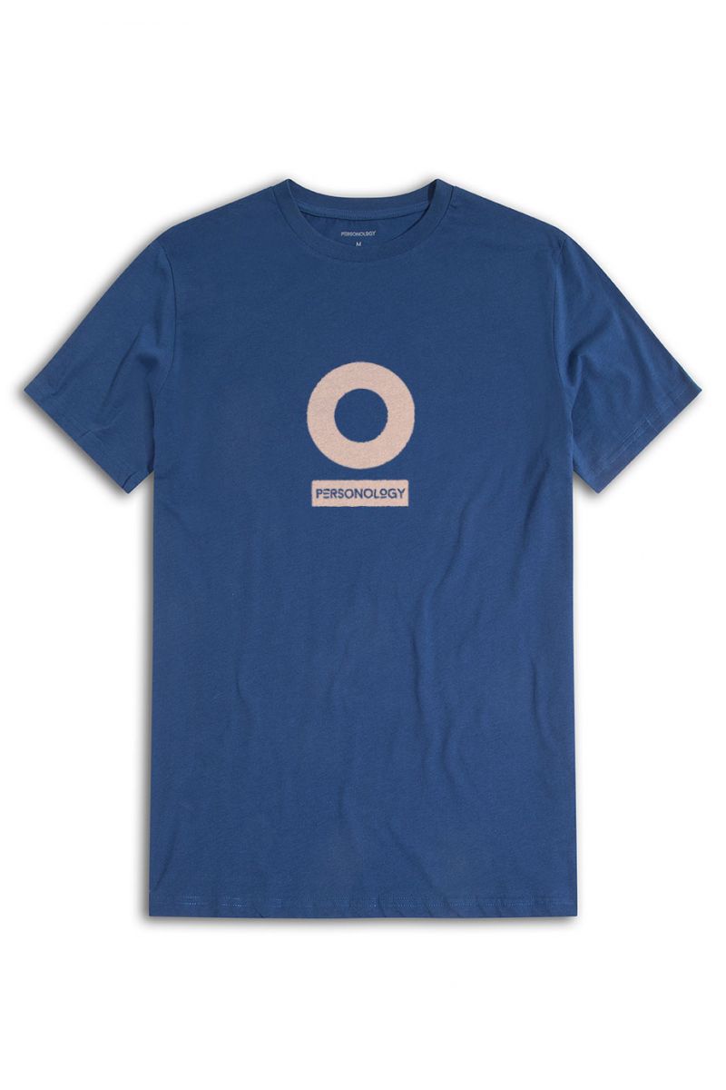 Navy Soft Fabric Personology Design Short Sleeve Tee