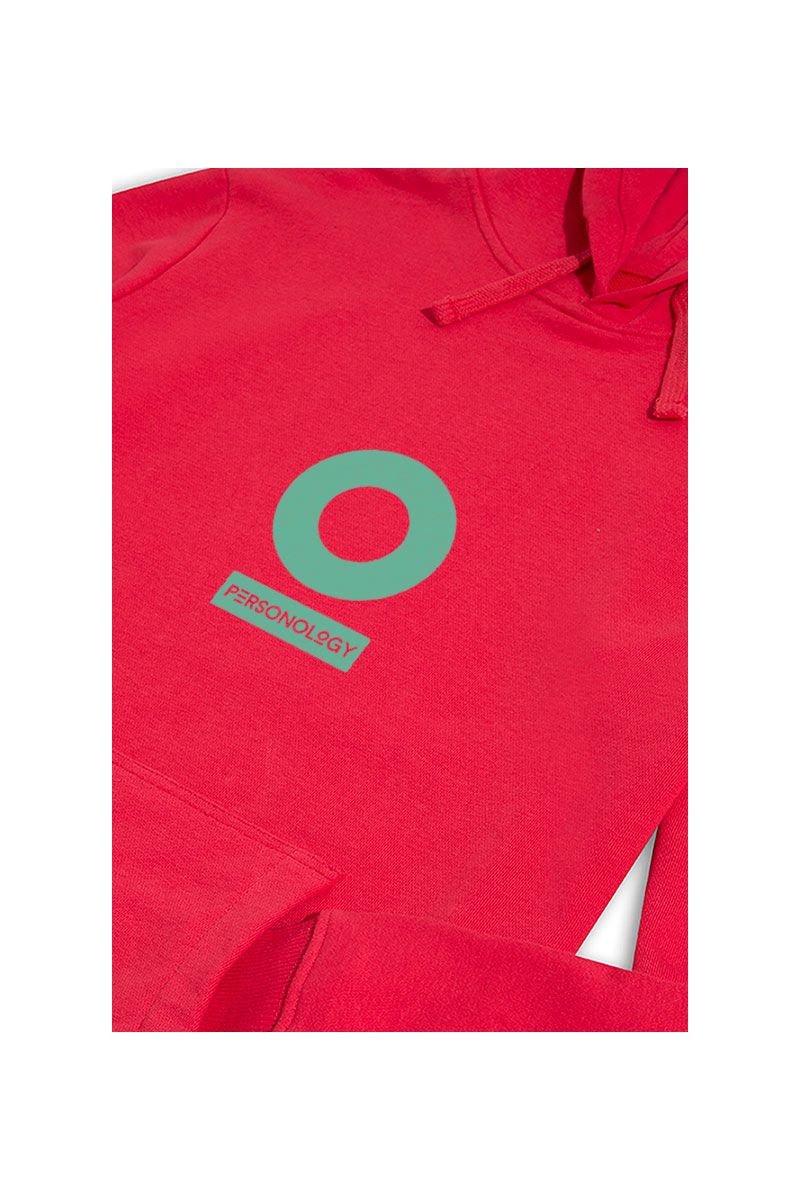 Red Premium Cotton Personology Design Pullover Hoodie