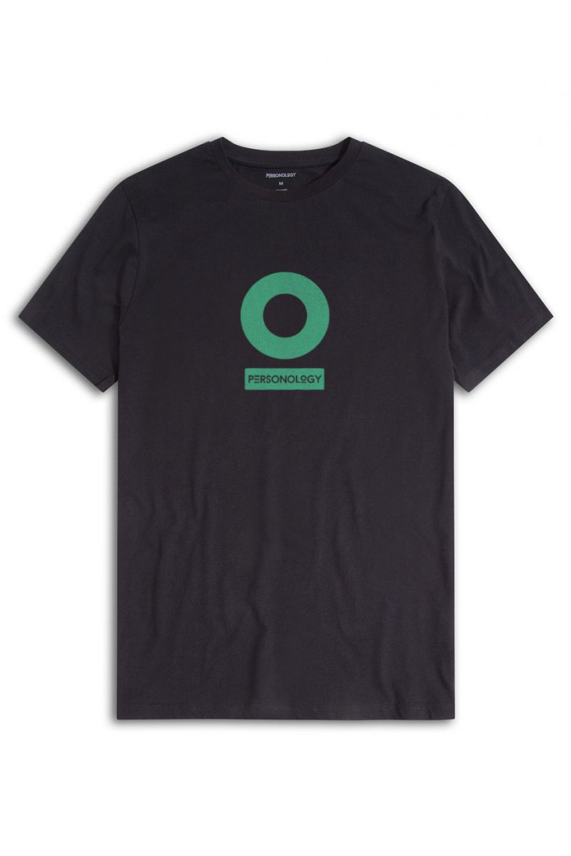 Black Soft Fabric Personology Design Short Sleeve Tee
