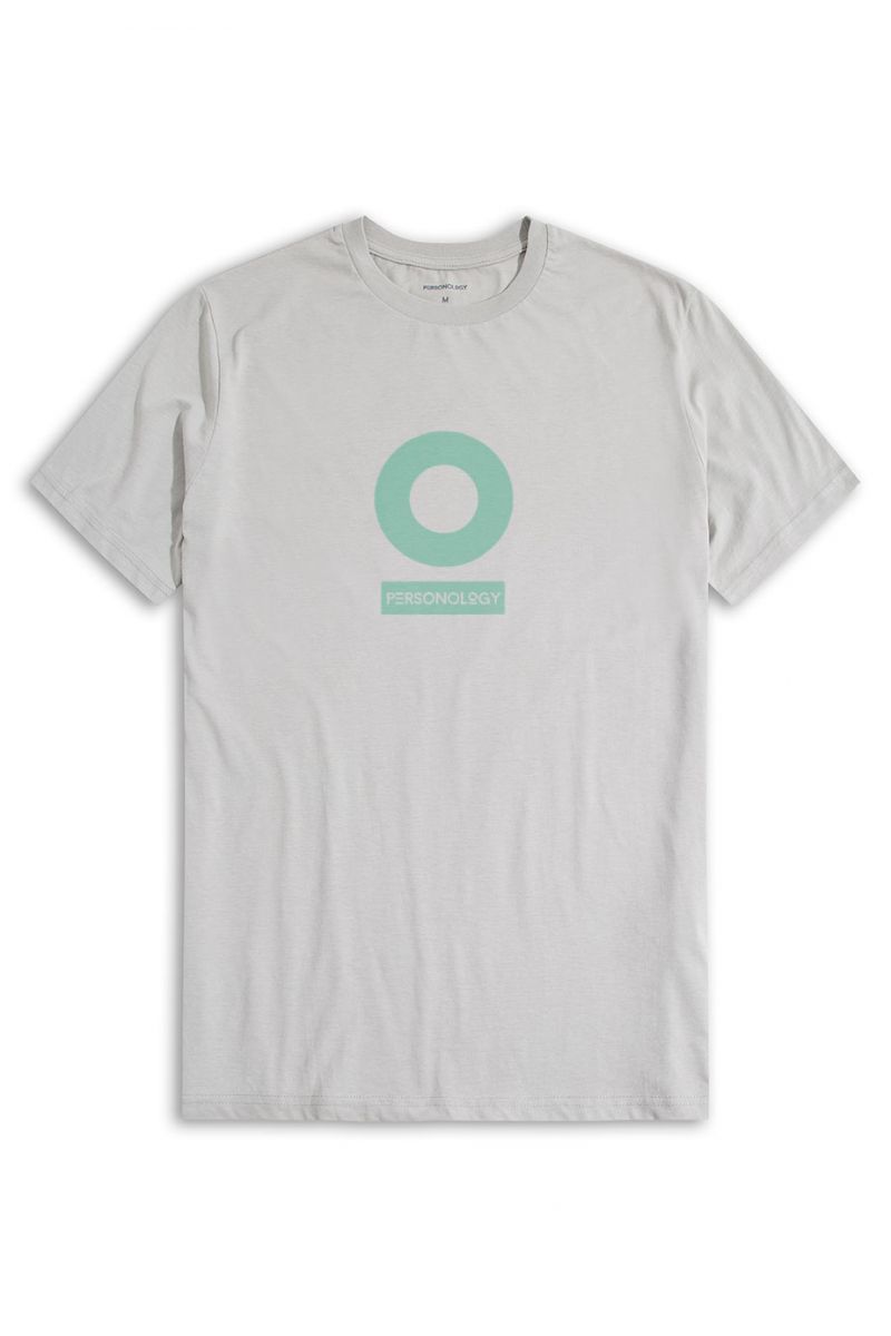 Grey Soft Fabric Personology Design Short Sleeve Tee