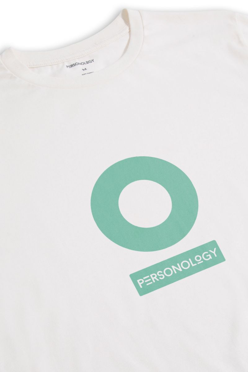 Off White Soft Fabric Personology Design Short Sleeve Tee