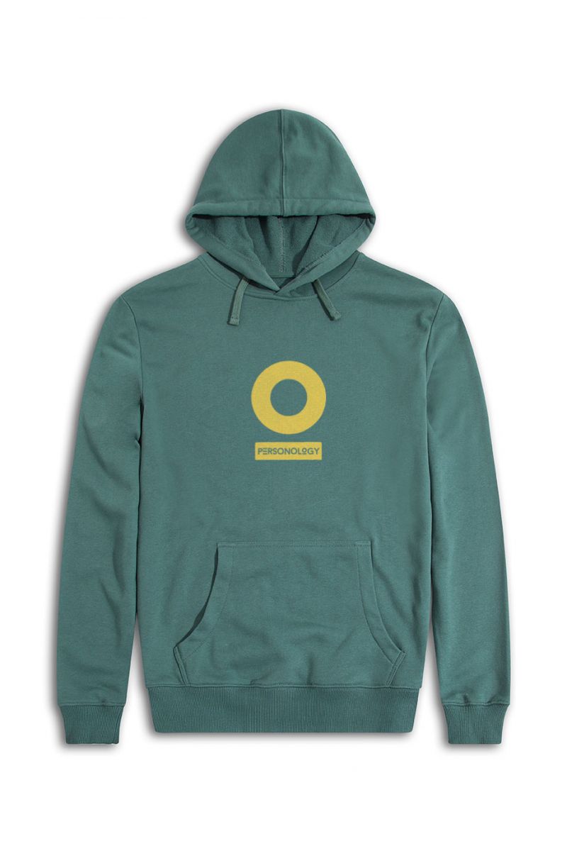 Green Premium Cotton Personology Design Pullover Hoodie