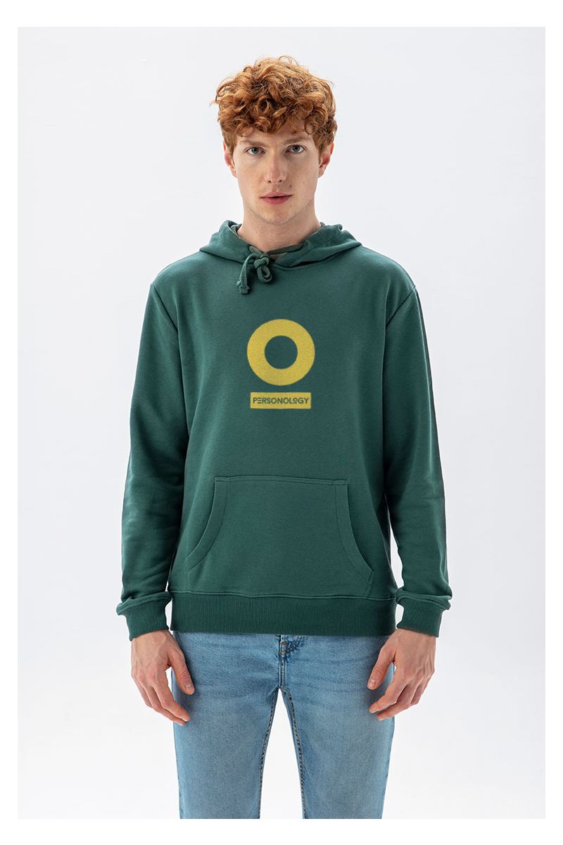 Green Premium Cotton Personology Design Pullover Hoodie