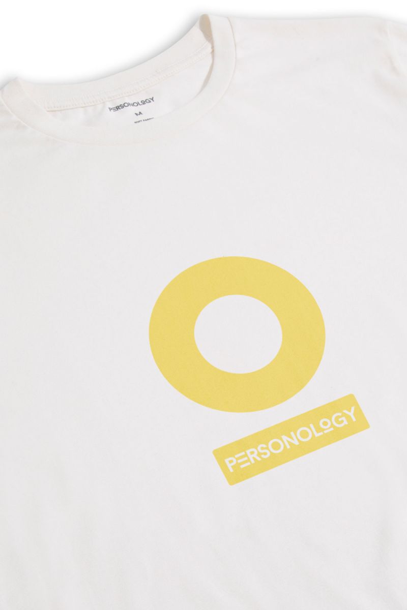 Off White Soft Fabric Personology Design Short Sleeve Tee