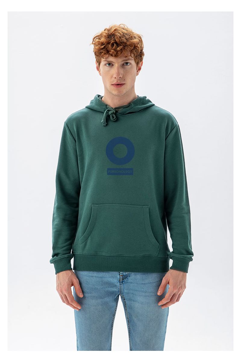 Green Premium Cotton Personology Design Pullover Hoodie