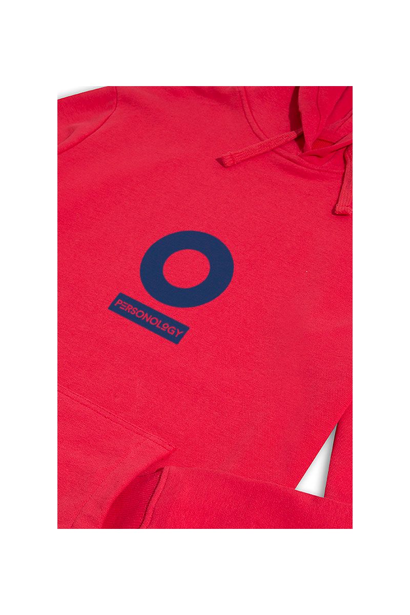 Red Premium Cotton Personology Design Pullover Hoodie