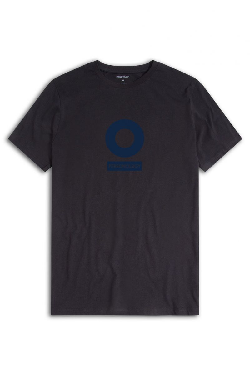 Black Soft Fabric Personology Design Short Sleeve Tee
