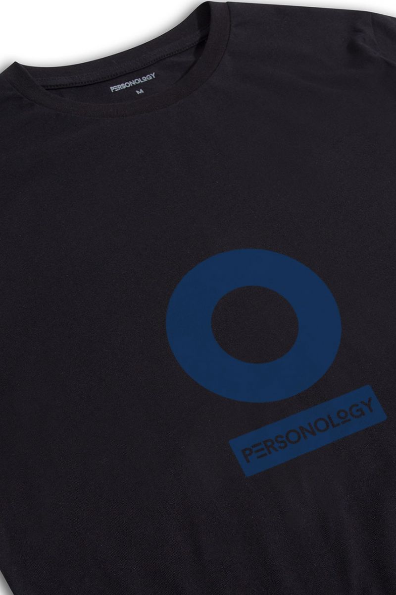 Black Soft Fabric Personology Design Short Sleeve Tee