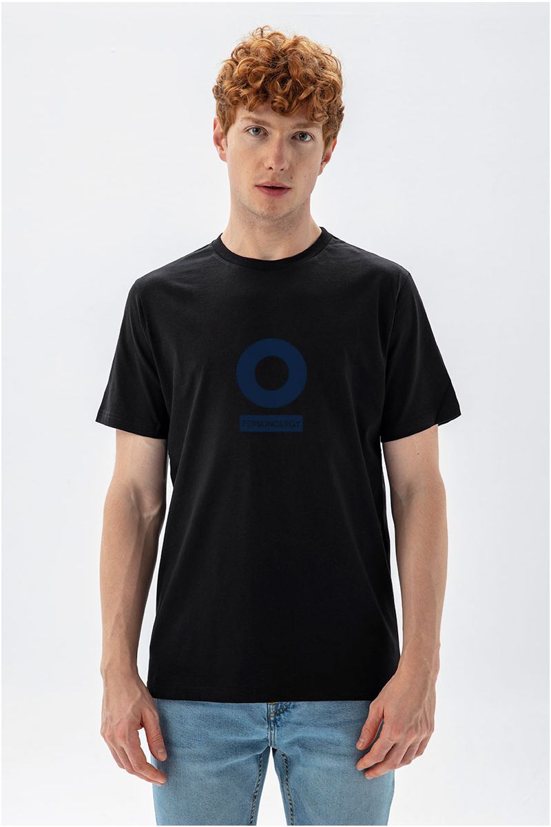 Black Soft Fabric Personology Design Short Sleeve Tee