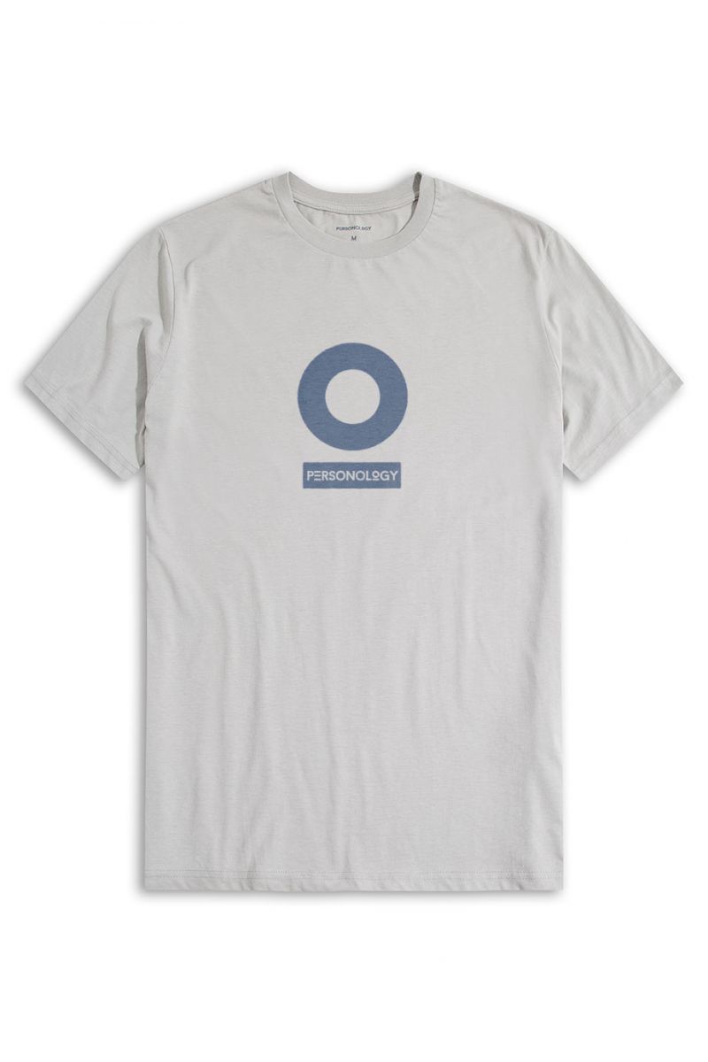Grey Soft Fabric Personology Design Short Sleeve Tee
